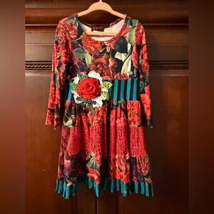 Zaza Couture Kids Red Floral Dress